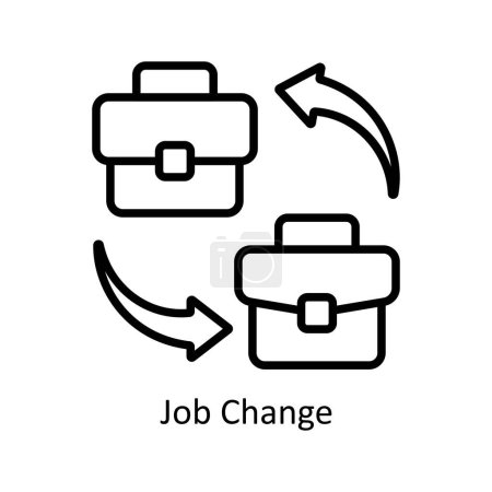 Illustration for Job Change vector  outline Icon Design illustration. Business And Management Symbol on White background EPS 10 File - Royalty Free Image