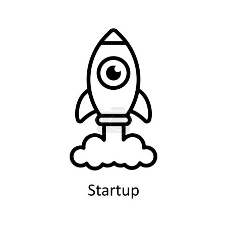 Illustration for Startup vector  outline Icon Design illustration. Business And Management Symbol on White background EPS 10 File - Royalty Free Image