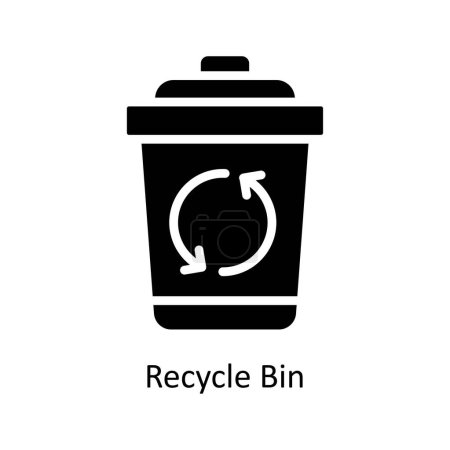 Illustration for Recycle Bin vector  Solid  Icon Design illustration. Business And Management Symbol on White background EPS 10 File - Royalty Free Image