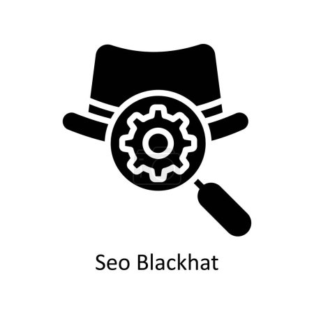 Ilustración de SEO Black hat vector Icono sólido Diseño ilustración. Símbolo de negocio y gestión sobre fondo blanco Archivo EPS 10 - Imagen libre de derechos