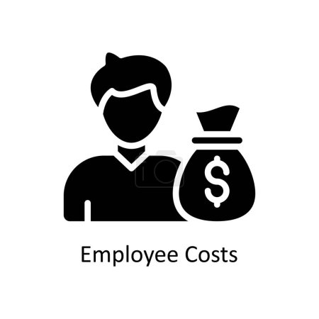 Ilustración de Costos del empleado vector Icono sólido Diseño ilustración. Símbolo de negocio y gestión sobre fondo blanco Archivo EPS 10 - Imagen libre de derechos