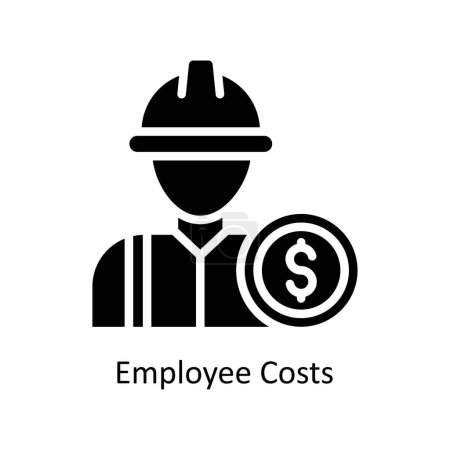 Ilustración de Costos del empleado vector Icono sólido Diseño ilustración. Símbolo de negocio y gestión sobre fondo blanco Archivo EPS 10 - Imagen libre de derechos