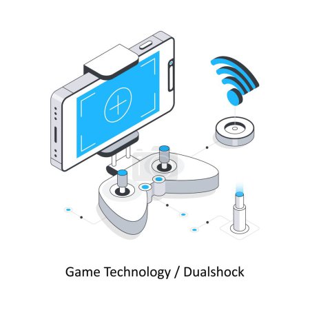 Illustration for Game Technology / Dualshock isometric stock illustration. EPS File - Royalty Free Image