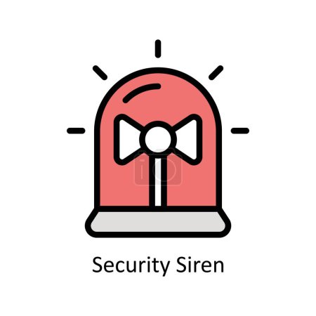 Illustration for Security Siren vector Filled outline icon style illustration. EPS 10 File - Royalty Free Image