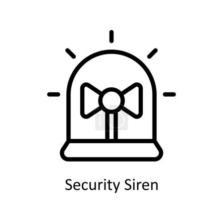 Illustration for Security Siren vector  outline icon style illustration. EPS 10 File - Royalty Free Image