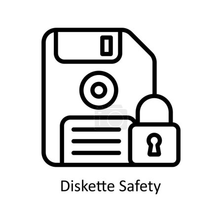 Ilustración de Diskette Ilustración de estilo de icono de esquema de vectores de seguridad. Archivo EPS 10 - Imagen libre de derechos