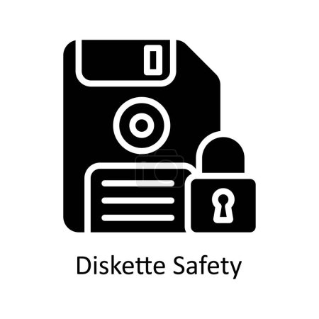 Ilustración de Diskette Vector de seguridad Icono sólido estilo ilustración. Archivo EPS 10 - Imagen libre de derechos