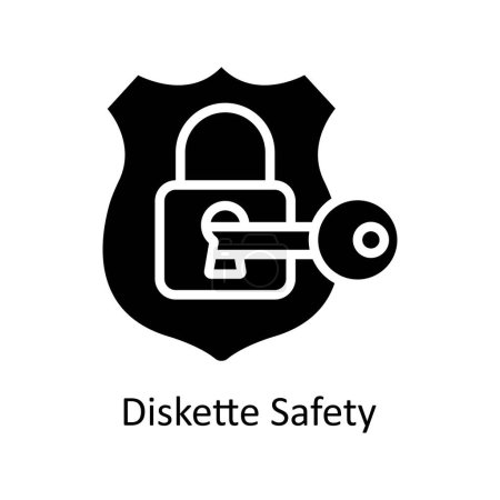 Ilustración de Diskette Vector de seguridad Icono sólido estilo ilustración. Archivo EPS 10 - Imagen libre de derechos