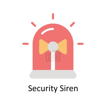 Illustration for Security Siren vector Flat icon style illustration. EPS 10 File - Royalty Free Image