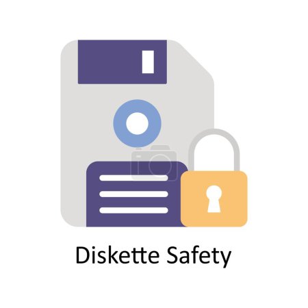 Ilustración de Diskette Vector de seguridad Icono plano estilo ilustración. Archivo EPS 10 - Imagen libre de derechos