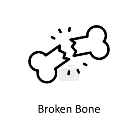 Téléchargez les illustrations : Illustration de style icône de contour vectoriel Broken Bone. Fichier EPS 10 - en licence libre de droit