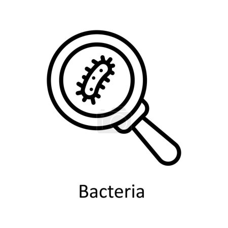 Illustration for Bacteria  vector outline icon style illustration. EPS 10 File - Royalty Free Image