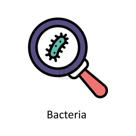 Illustration for Bacteria  vector Filled outline icon style illustration. EPS 10 File - Royalty Free Image
