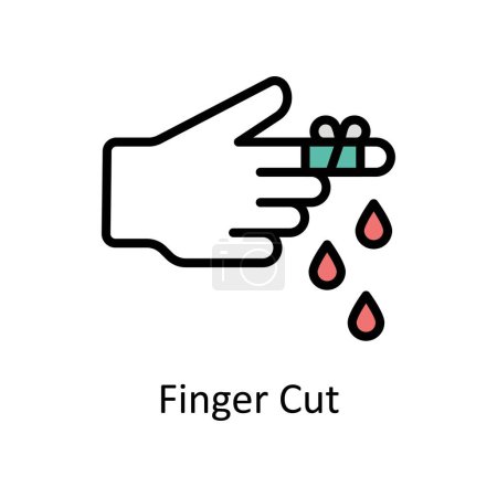 Illustration for Finger Cut vector Filled outline icon style illustration. EPS 10 File - Royalty Free Image