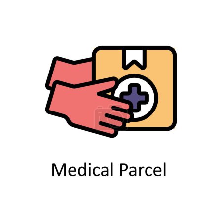 Ilustración de Vector de paquete médico Ilustración de estilo de icono de esquema rellenado. Archivo EPS 10 - Imagen libre de derechos