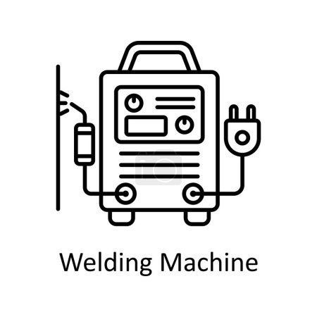 Welding Machine vector outline icon design illustration. Manufacturing units symbol on White background EPS 10 File