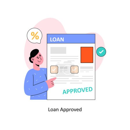Loan Approved Flat Style Design Vector illustration. Ilustración general