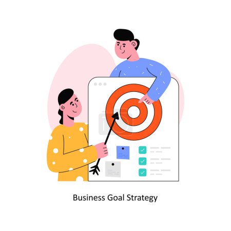 Business Goal Strategy Flat Style Design Vector illustration. Stock illustration