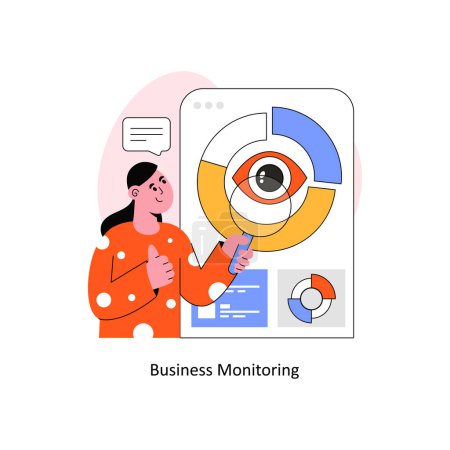 Business Monitoring Flat Style Design Illustration vectorielle. Illustration de stock