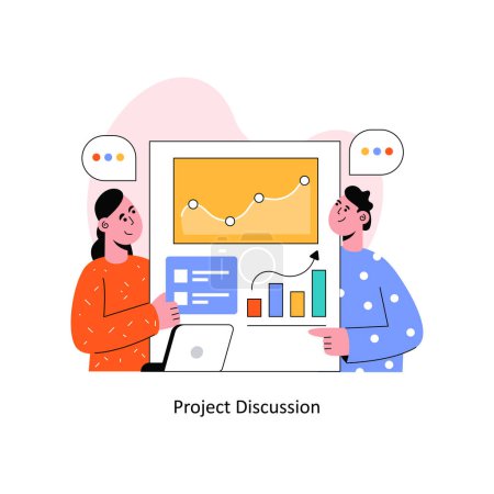 Project Discussion  Flat Style Design Vector illustration. Stock illustration