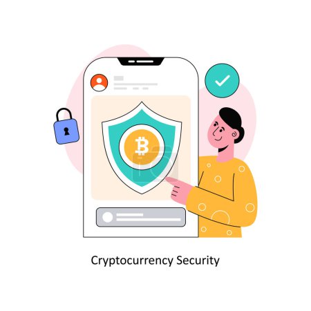 Cryptocurrency security  Flat Style Design Vector illustration. Stock illustration