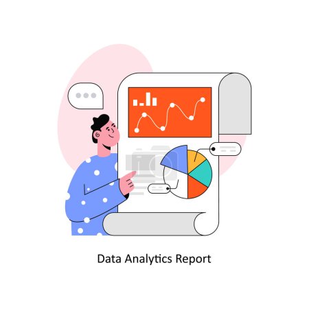 Data Analytics Report Flat Style Design Vector illustration. Stock illustration 