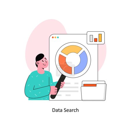 Data Search Flat Style Design Vector illustration. Stock illustration