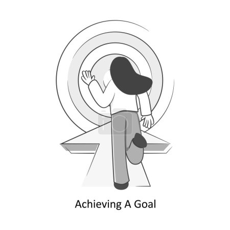 Achieving A Goal Flat Style Design Vector illustration. Stock illustration