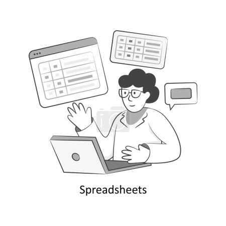 Spreadsheets Flat Style Design Vector illustration. Stock illustration