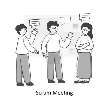 Scrum Meeting Flat Style Design Vector illustration. Stock illustration