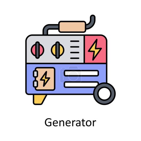 Generator  vector filled outline icon design illustration. Manufacturing units symbol on White background EPS 10 File