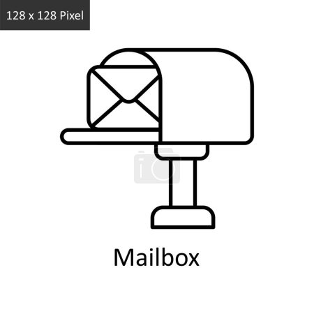Mailbox vector outline icon design illustration. Logistics Delivery symbol on White background EPS 10 File