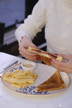 Turkish Tost / Toast Sandwich with Melted Cheese and Sucuk