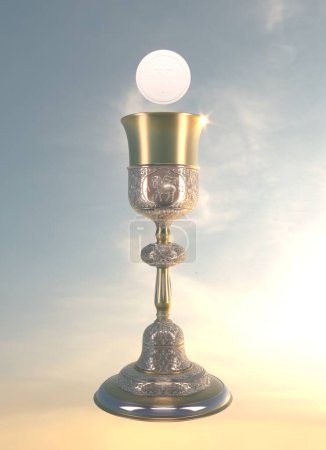 The Body and Blood of Our Lord Jesus Christ in the Sacrament of the Eucharist. Corpus Christi - 3D Illustration