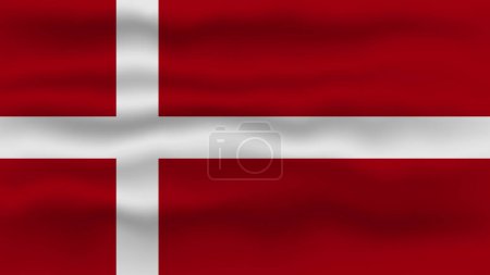 Illustration for DENMARK Flag Closeup Vector Illustration - Royalty Free Image