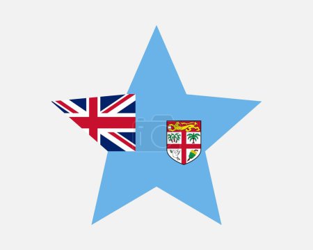 Ilustración de Bandera Fiji Star. Bandera Fijian Star Shape. República de Fiyi País Bandera Nacional Icono Símbolo Vector Plano Obra de Arte Ilustración Gráfica - Imagen libre de derechos