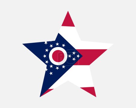 Illustration for Ohio USA Star Flag - Royalty Free Image