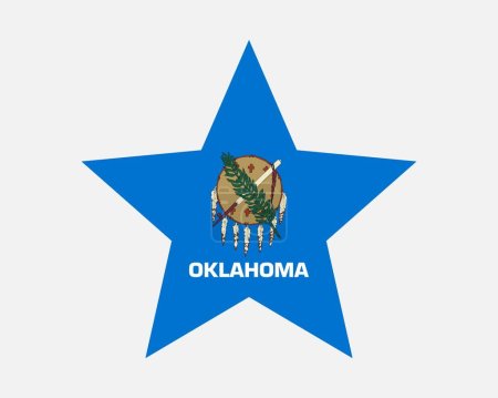 Illustration for Oklahoma USA Star Flag - Royalty Free Image