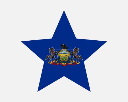 Ilustración de Bandera estrella de Pennsylvania USA - Imagen libre de derechos