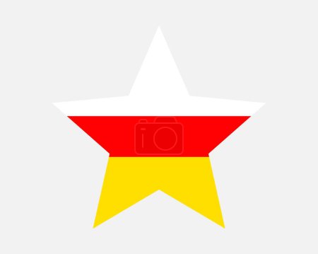 Illustration for South Ossetia Star Flag - Royalty Free Image