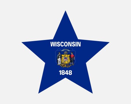 Illustration for Wisconsin USA Star Flag - Royalty Free Image