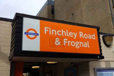 Photo for Sign for Finchley Road and Frognal railway station in the London Borough of Camden - Royalty Free Image