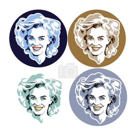 Illustration for Stylized portrait of Marilyn Monroe in different shades - Royalty Free Image
