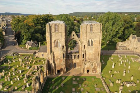 Photo for A panorama of the ruins of Elgin Cathedral at dusk. Moray, Scotland, UK - Royalty Free Image