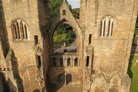 Photo for A panorama of the ruins of Elgin Cathedral at dusk. Moray, Scotland, UK - Royalty Free Image