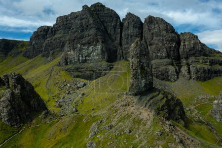 Photo for Wonderful stone formatations of the old man of Storr in Scotland. This is on the Isle of Skye. - Royalty Free Image