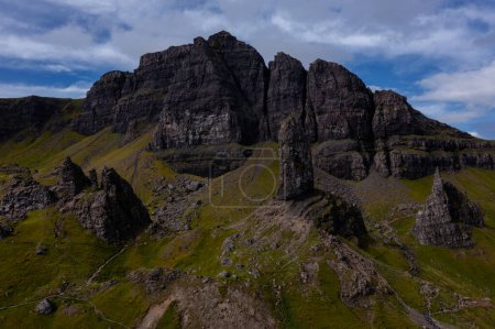 Photo for Wonderful stone formatations of the old man of Storr in Scotland. This is on the Isle of Skye. - Royalty Free Image