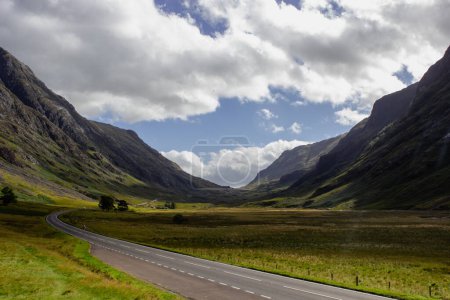 Photo for Scottish landscape, Three Sisters mountain range in Highlands, Glencoe. - Royalty Free Image