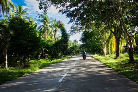 Téléchargez les photos : Vélo avec tricycle sur les routes de Palawan, Philippines. - en image libre de droit