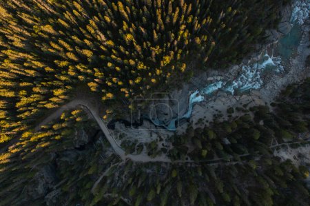 Photo for Aerial view of spectacular Mistaya Canyon, Rocky Mountains, Canada. - Royalty Free Image
